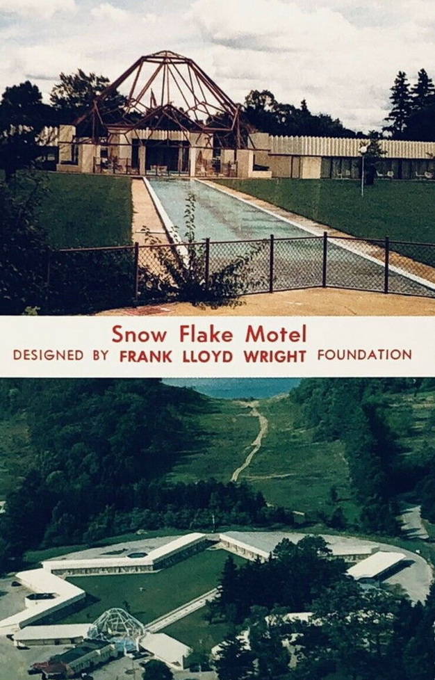 Snow Flake Motel - Old Post Card View